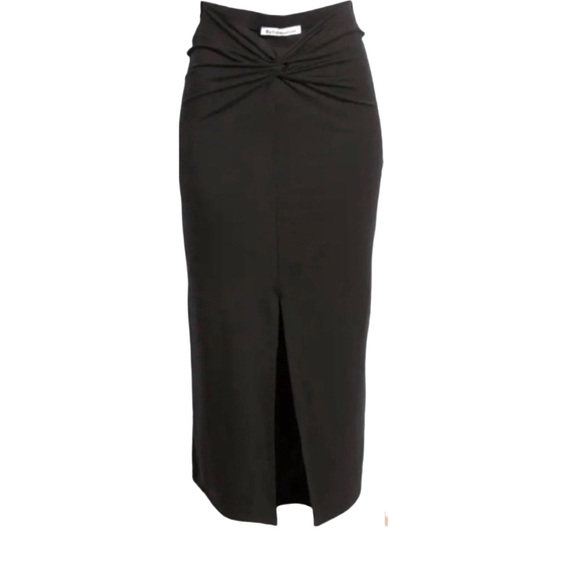 NWT Reformation Black Rylan Twist Front Skirt - Sz L - Picture 5 of 10